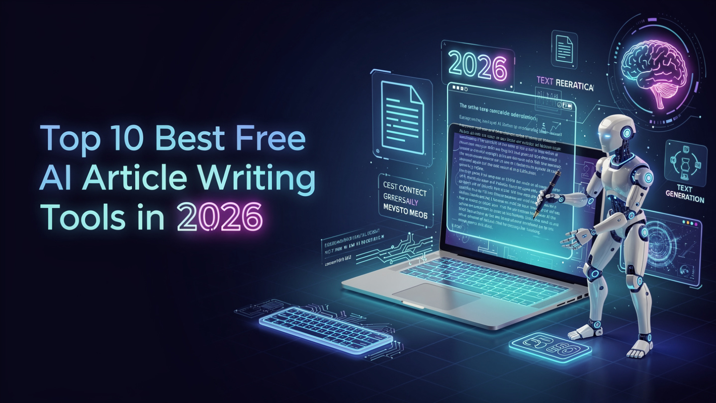 Top 10 best free AI article writing tools in 2026